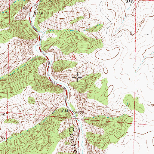 Topographic Map of Ridgeway Number Three Claim Mine, CO