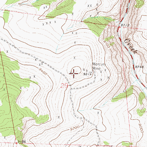 Topographic Map of Cochetopa Creek Mine, CO