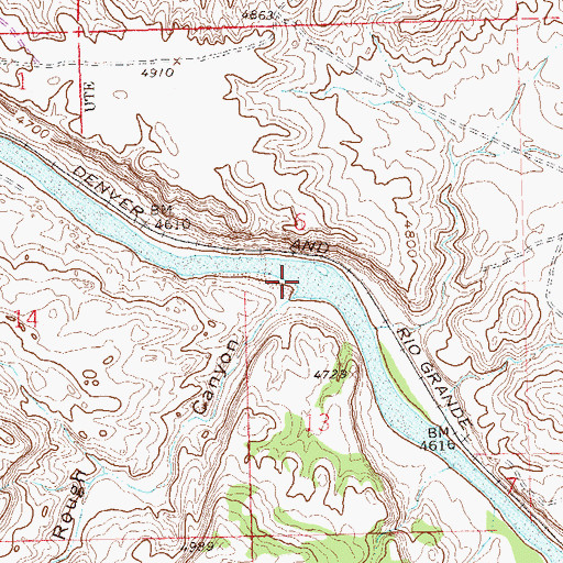 Topographic Map of Rough Canyon, CO