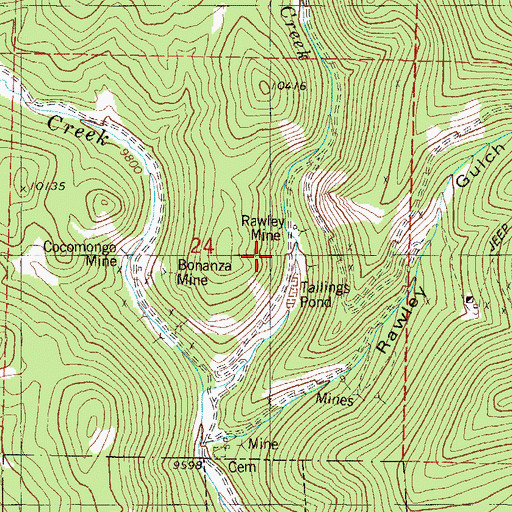 Topographic Map of American Revenue Mine, CO