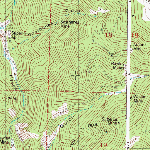 Topographic Map of Cora Mine, CO