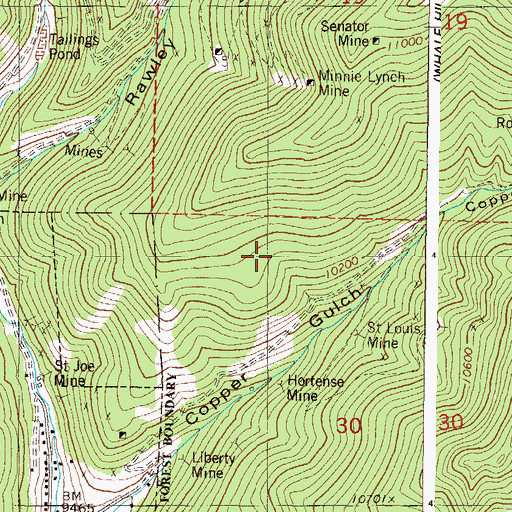 Topographic Map of Essie Mine, CO