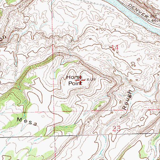 Topographic Map of Horse Point, CO