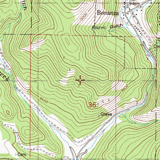 Topographic Map of Little Bonanza Mine, CO