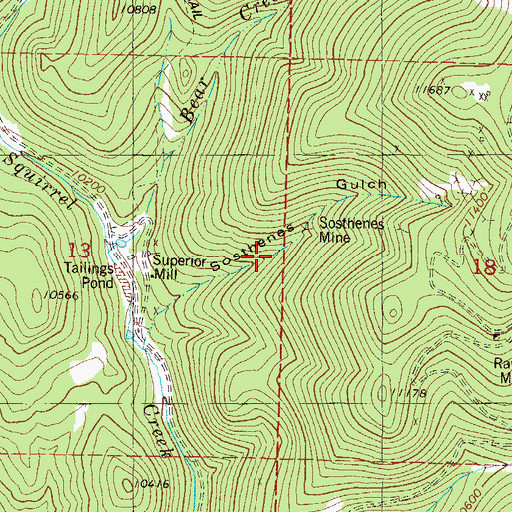 Topographic Map of May Queen Mine, CO