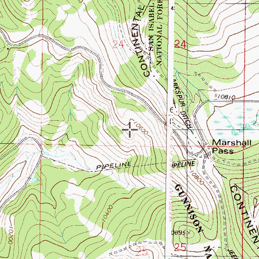 Topographic Map of Uncompahgre Number One Mine, CO