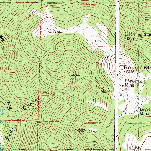 Topographic Map of Veni-vidi-vici Mine, CO