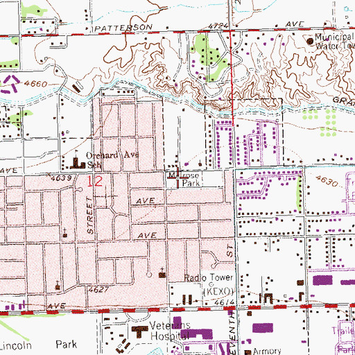 Topographic Map of Melrose Park, CO