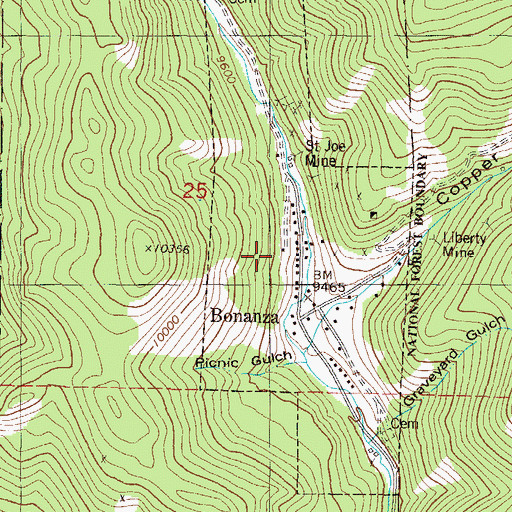 Topographic Map of Wide Awake Mine, CO