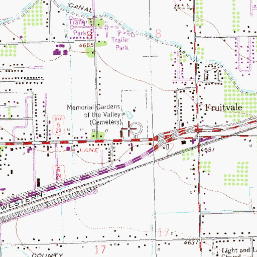 Topographic Map of Memorial Gardens of the Valley, CO
