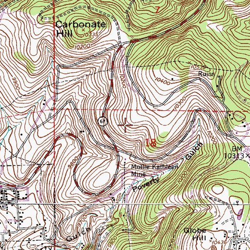 Topographic Map of Sangre de Cristo Mine, CO