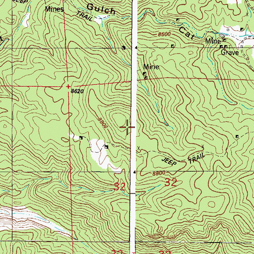 Topographic Map of American Flag Mine, CO