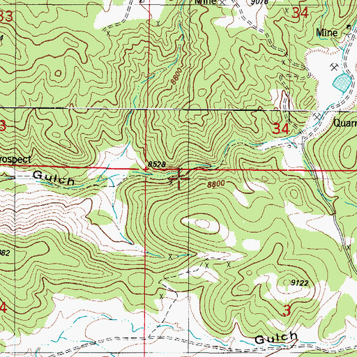 Topographic Map of Savilla Queen Number Two Mine, CO
