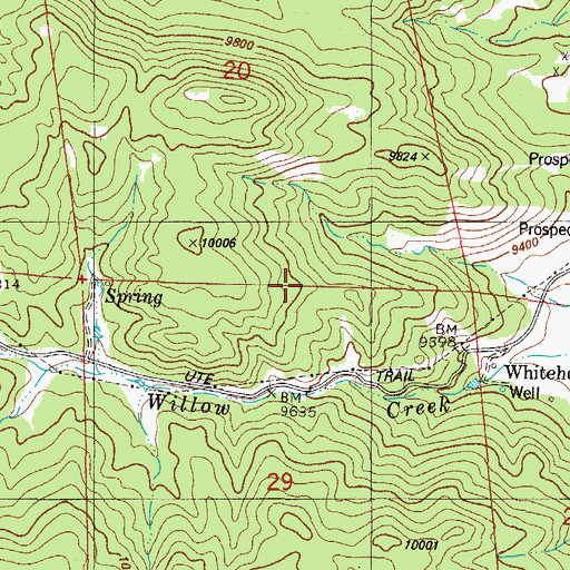 Topographic Map of Free Town Lode Mine, CO