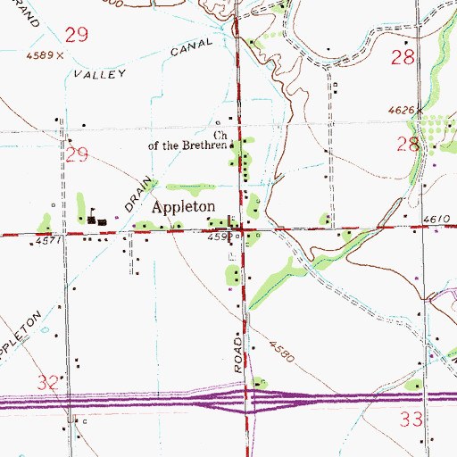 Topographic Map of Appleton, CO