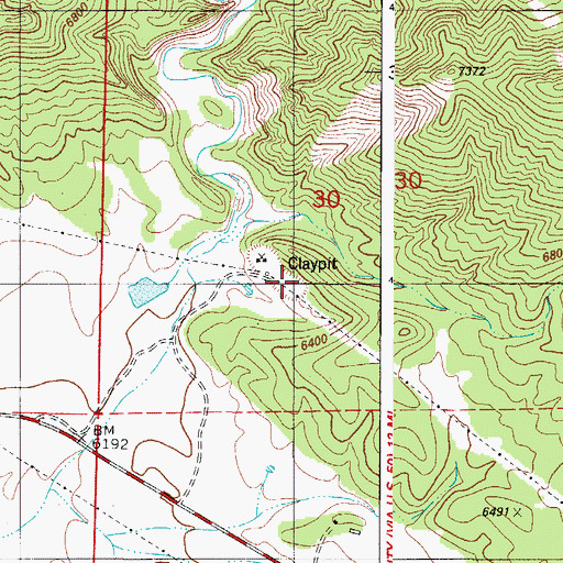 Topographic Map of Lucky Strike Mine, CO