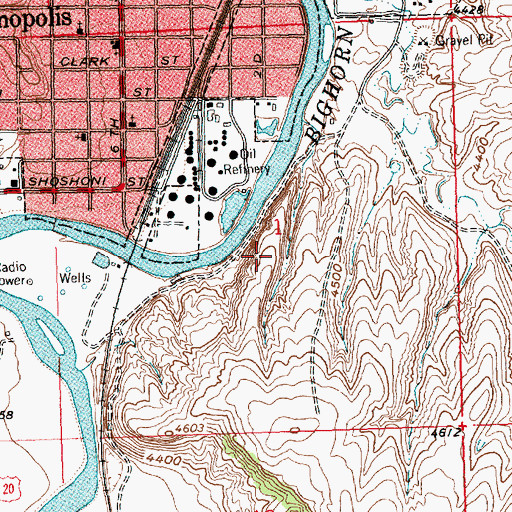 Topographic Map of N-vam Mine, WY