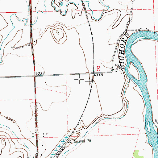 Topographic Map of Andreen Pit, WY