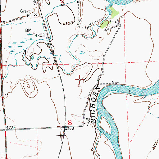 Topographic Map of Harvey Pit, WY