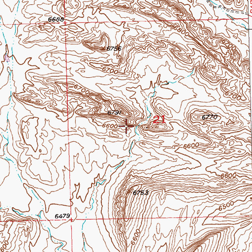 Topographic Map of Antelope Ridge Area Number One Mine, WY