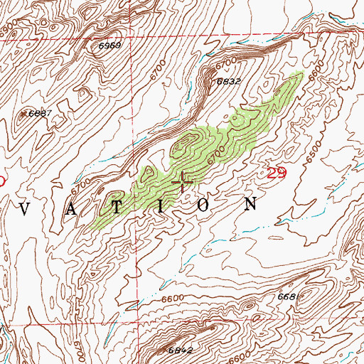 Topographic Map of Antelope Ridge Area Number Three Mine, WY