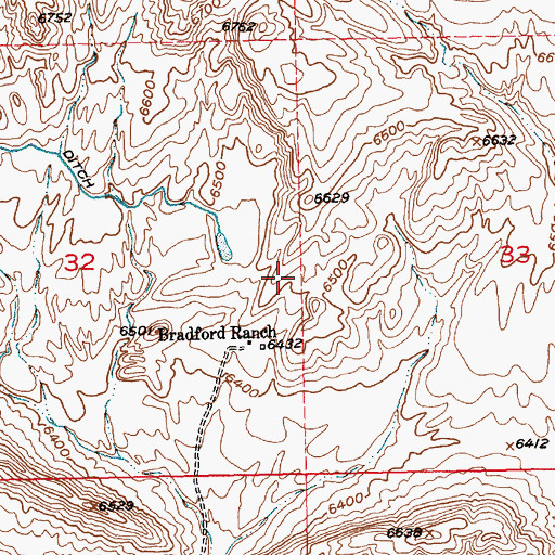 Topographic Map of Phlox Mountain Area Number Two Mine, WY