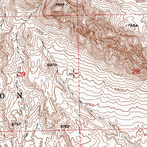 Topographic Map of Phlox Mountain Area Number One Mine, WY
