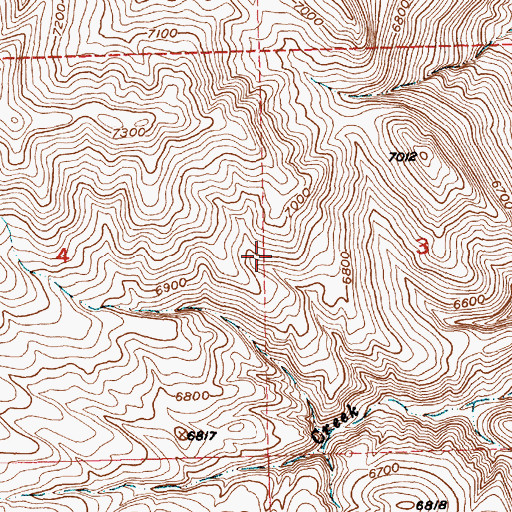 Topographic Map of McGowan-Le Clair Group Mine, WY