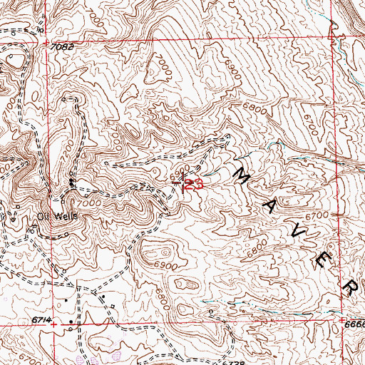 Topographic Map of Maverick Spring Anticline Number Two Mine, WY
