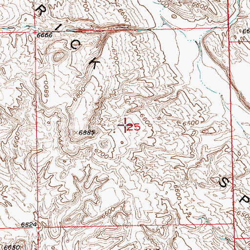 Topographic Map of Maverick Spring Anticline Number Three Mine, WY