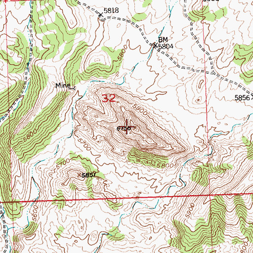Topographic Map of Willie O Mine, WY