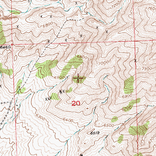 Topographic Map of Romur Claims, WY