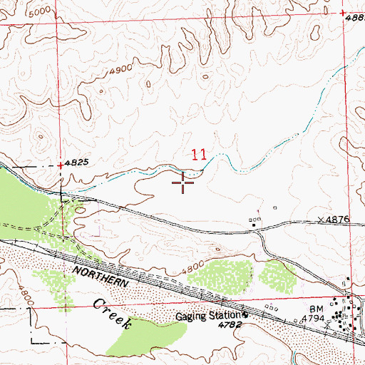 Topographic Map of Bonneville Mill Mine, WY