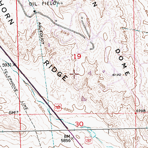Topographic Map of North Fork Canyon Number Two Mine, WY