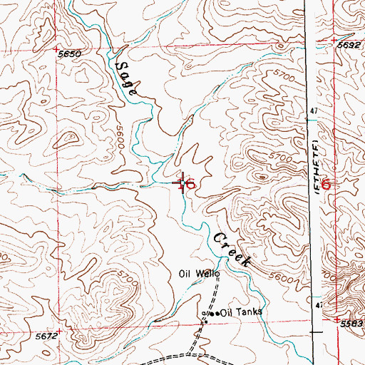 Topographic Map of Sage Creek Number Three Mine, WY