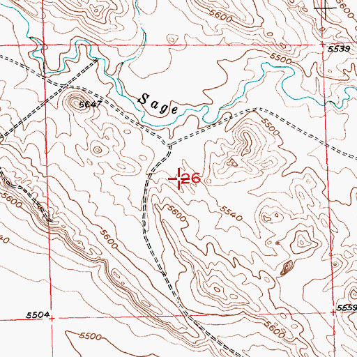 Topographic Map of Ethete Number Two Mine, WY