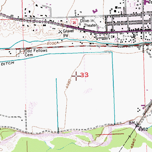 Topographic Map of Crusher Number 1-35 Mine, WY
