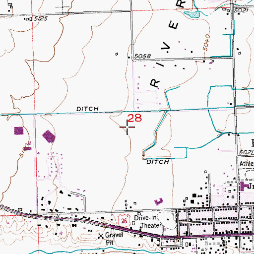 Topographic Map of Riverton Pit, WY