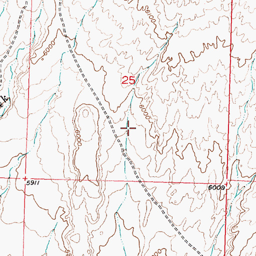 Topographic Map of Ellsworth Claim, WY