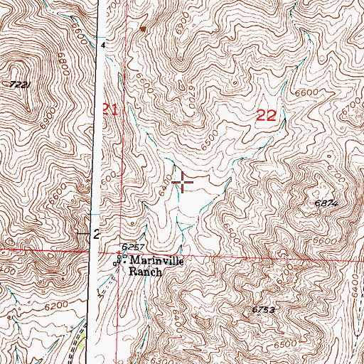 Topographic Map of Cliff Number One Mine, WY