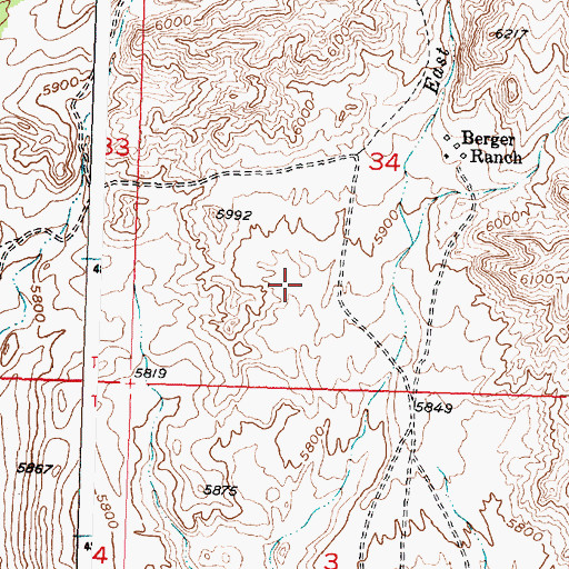 Topographic Map of Fuller Number Two Mine, WY