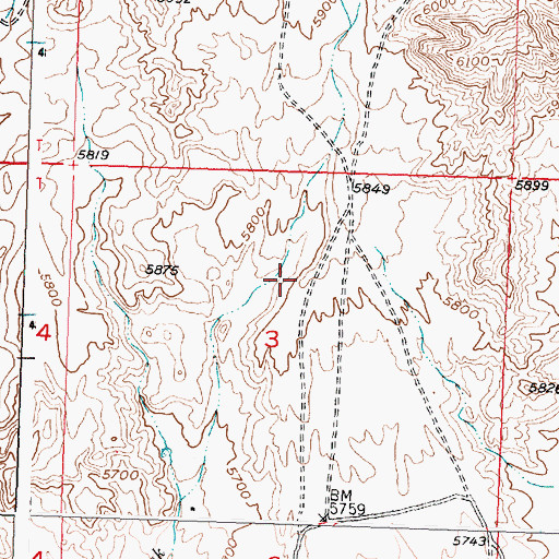 Topographic Map of Kermac Number One Mine, WY
