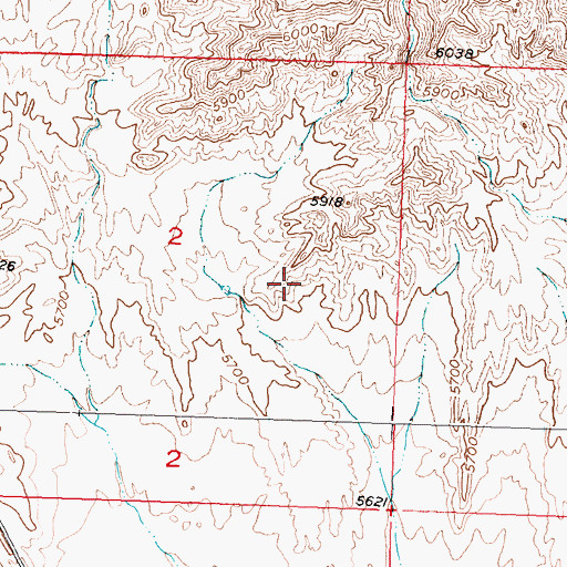 Topographic Map of McClain Mine, WY