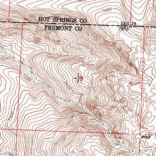 Topographic Map of Hale Number One Mine, WY