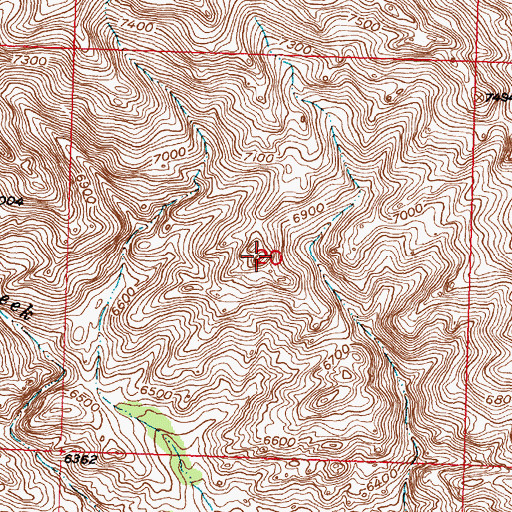 Topographic Map of Shortcut Number One Mine, WY