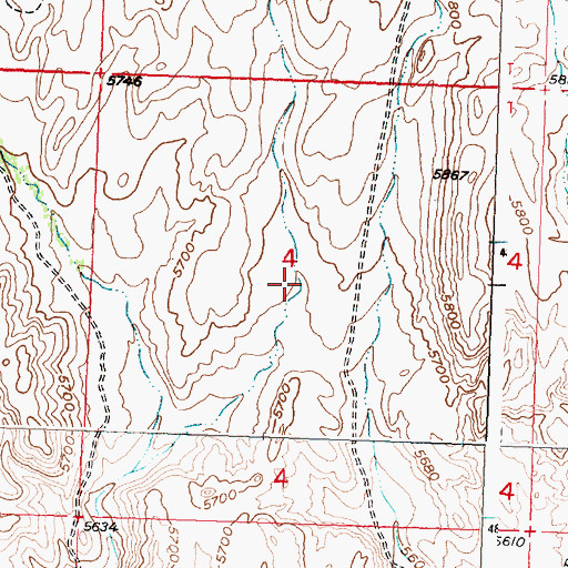 Topographic Map of Bonanza Mine, WY