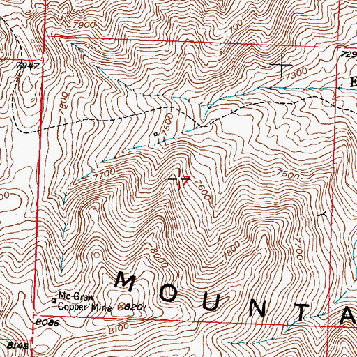 Topographic Map of Copper Glance Group Mine, WY