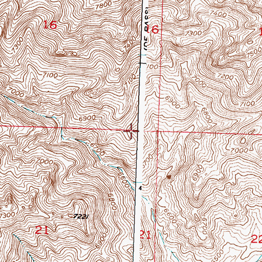 Topographic Map of Copper Mountain Number One Mine, WY