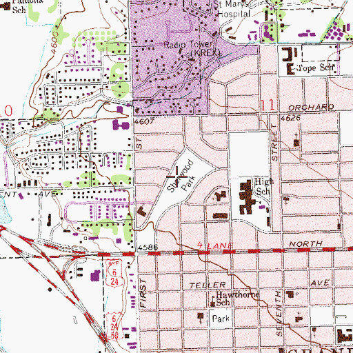 Topographic Map of Sherwood Park, CO