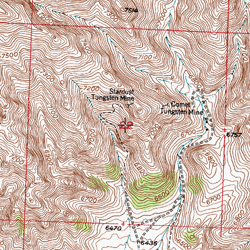Topographic Map of Hoodoo Creek Claims, WY
